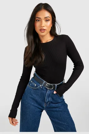 Boohoo Petite Rib Knit Bodysuit - - 6