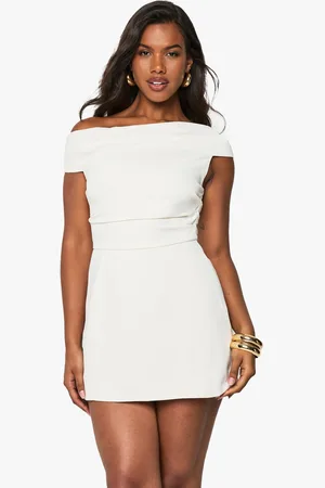 Boohoo Asymmetric Drape Tailored Mini Dress - - 8