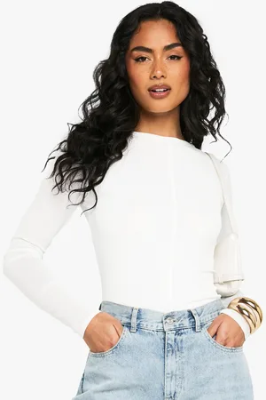 Boohoo Textured Mesh Seam Detail Long Sleeve Top - - 6