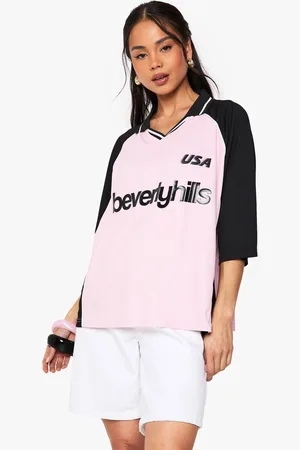 Boohoo Beverly Hills Contrast Panel Football Jersey - - 6