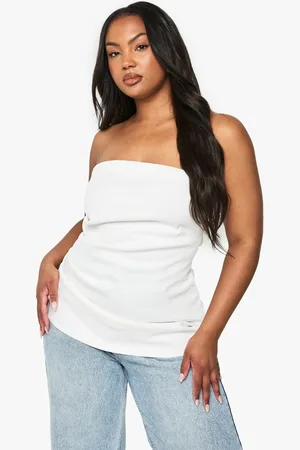 Boohoo Plus Structured Draped Bandeau Top - - 16