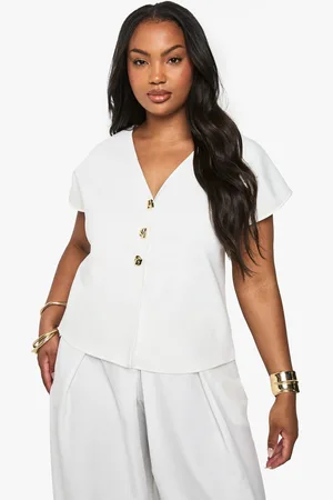 Boohoo Plus Gold Button Structured Waistcoat - - 16