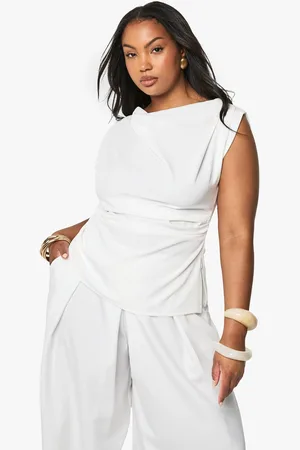 Boohoo Plus Cowl Front Asymetric Top - - 16
