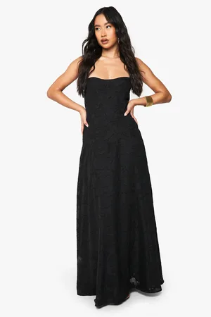 Boohoo Textured Strappy Cowl Maxi Dress - - 8