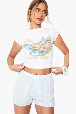 Boohoo Stripe Print Textured Flippy Shorts - - 6