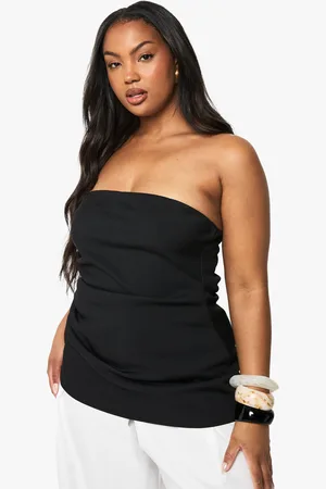 Boohoo Plus Structured Draped Bandeau Top - - 16