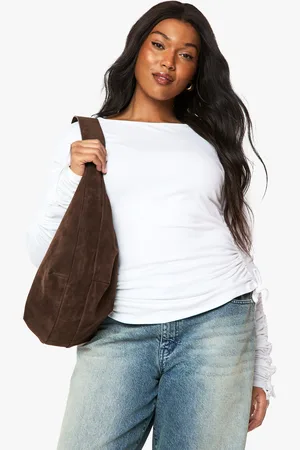 Boohoo Plus Ruched Sleeve And Body Long Sleeve Top - - 16