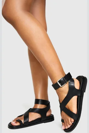 Boohoo Toe Post Strappy Chunky Sandals - - 7