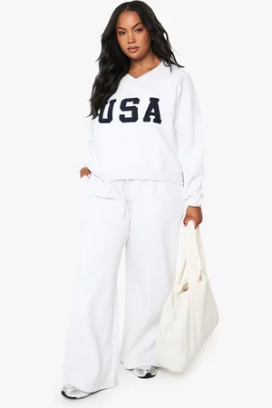 Boohoo Plus Wide Leg Joggers - - 16