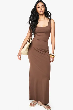 Boohoo Cotton Scoop Neck Column Maxi Dress - - 8