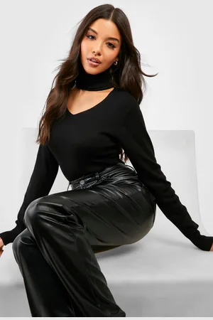 Boohoo Turtleneck Choker Knitted Jumper - - S