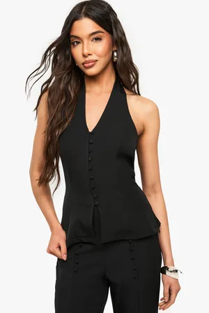 Boohoo Halterneck Button Detail Waistcoat - - 6