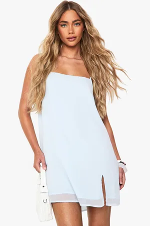 Boohoo Chiffon Strappy Square Neck Smock Mini Dress - - 12