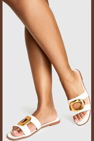 Boohoo Flat Hardware Strap Sandals - - 5