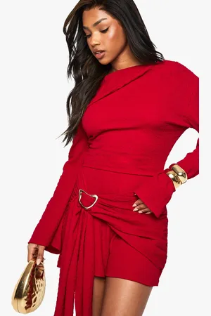 Boohoo Textured Asymmetric Playsuit - 8