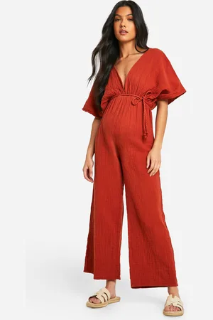 Boohoo Maternity Rope Belted Wide Leg Jumpsuit - - 12