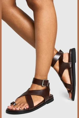 Boohoo Toe Post Strappy Chunky Sandals - - 5