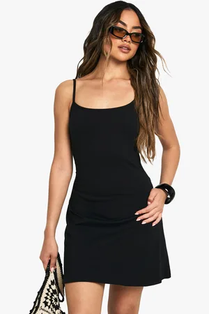 Boohoo Cotton Strappy A-Line Mini Dress - - 8