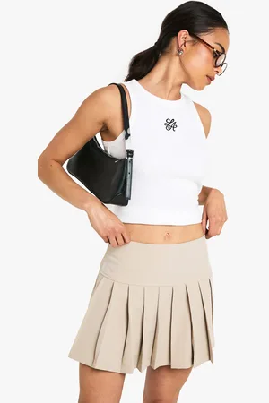 Boohoo Pleated Tailored Mini Skirt - - 6