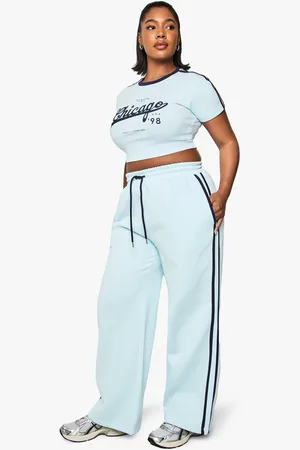 Boohoo Plus Side Stripe Wide Leg Jogger - - 16