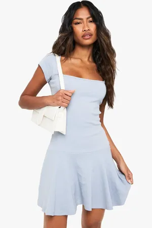 Boohoo Square Neck Cap Sleeve Mini Dress - - 10