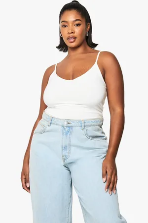 Boohoo Plus Double Layer Slinky Strappy Bodysuit - - 16