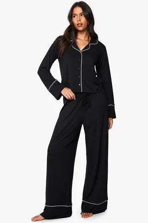 Boohoo Modal Long Sleeve Shirt & Trouser Pyjama Set - - 6