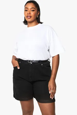 Boohoo Plus Boyfriend Denim Short - - 16