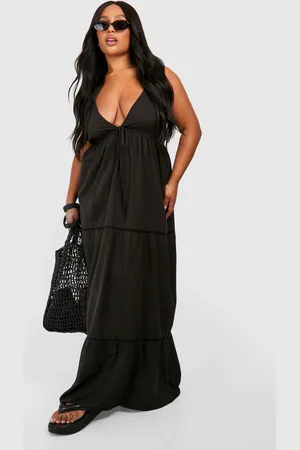 Boohoo Plus Cotton Crochet Trim Maxi Dress - - 16