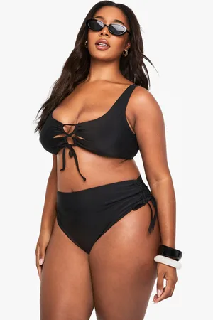 Boohoo Plus Padded Lace Up Bikini Top - - 16