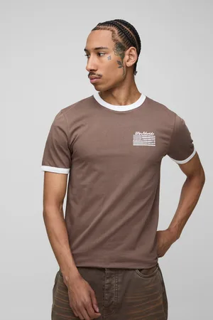 Boohoo Muscle Fit Usa Ringer T-Shirt - - S