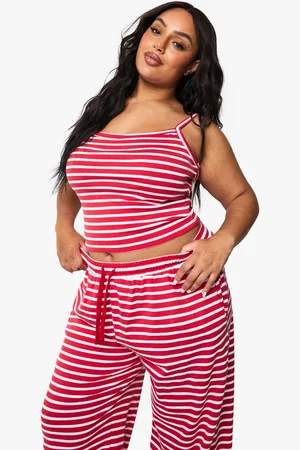 Boohoo Plus Stripe Strappy Top - - 16