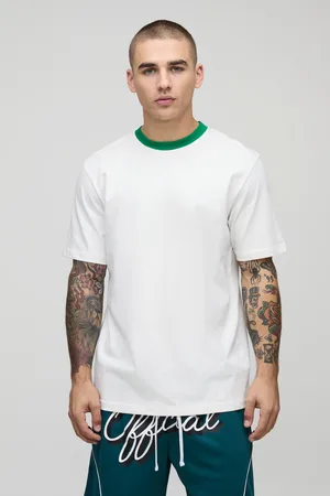 Boohoo Regular Fit Ringer Crew Neck T-Shirt - - S