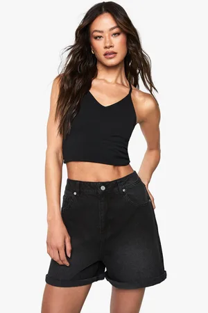 Boohoo Tall Denim Mom Short - - 12
