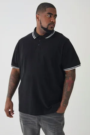 Boohoo Plus Slim Tipped Pique Polo In - 3XL