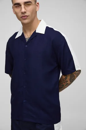 Boohoo Oversized Half Sleeve Viscose Cut Sew Shirt & Swim Set - - S