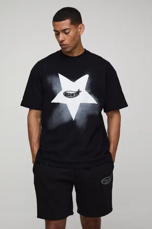 Boohoo Oversized Bm Applique Star T-Shirt & Short Set - - S