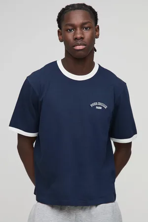 Boohoo Boxy Fit Homme Ringer T-Shirt - - S
