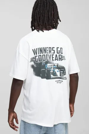 Boohoo Oversized Goodyear Racing License Printed T-Shirt - - S