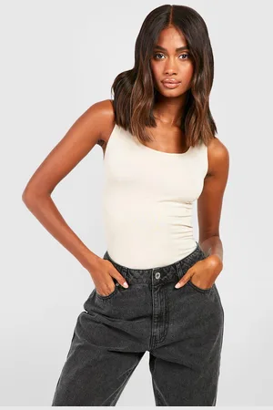 Boohoo Premium Super Soft Square Neck Strappy Bodysuit - - 14