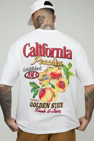 Boohoo Tall Oversized California Peaches Printed T-Shirt - - 2XL