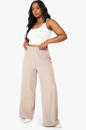 Boohoo Plus Elasticated Waist Wide Leg Trouser - - 16