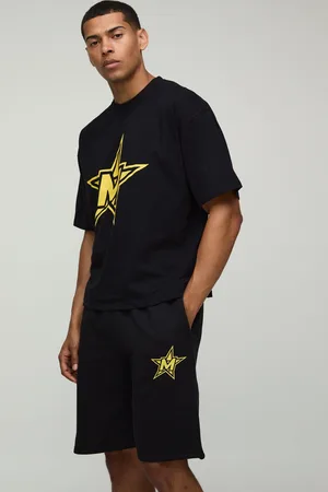 Boohoo Oversized Boxy M Star T-Shirt & Short Set - - S