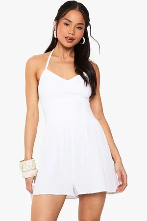 Boohoo Textured Cheesecloth Flippy Playsuit - - 8