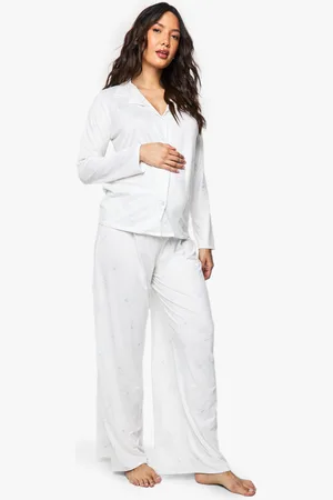 Boohoo Maternity Bear Print Shirt & Trouser Pj Set - - 8