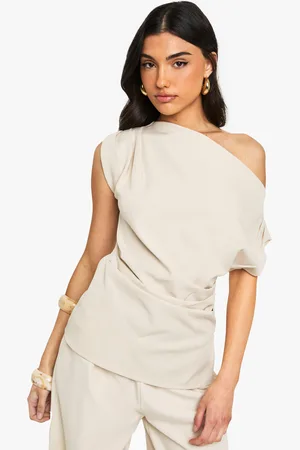 Boohoo Woven One Shoulder Longline Top - - 12
