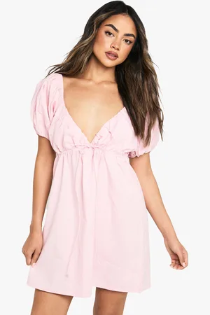 Boohoo Cotton Poplin Smock Dress - - 8