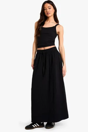 Boohoo Tall Cheesecloth Maxi Skirt - - 8
