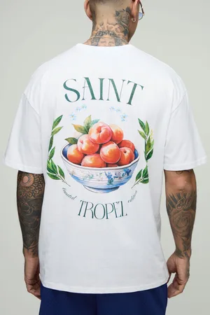 Boohoo Tall Oversized Saint Tropez Fruit Bowl Print T-Shirt - - 2XL
