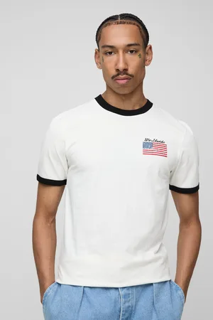 Boohoo Muscle Fit Usa Ringer T-Shirt - - S